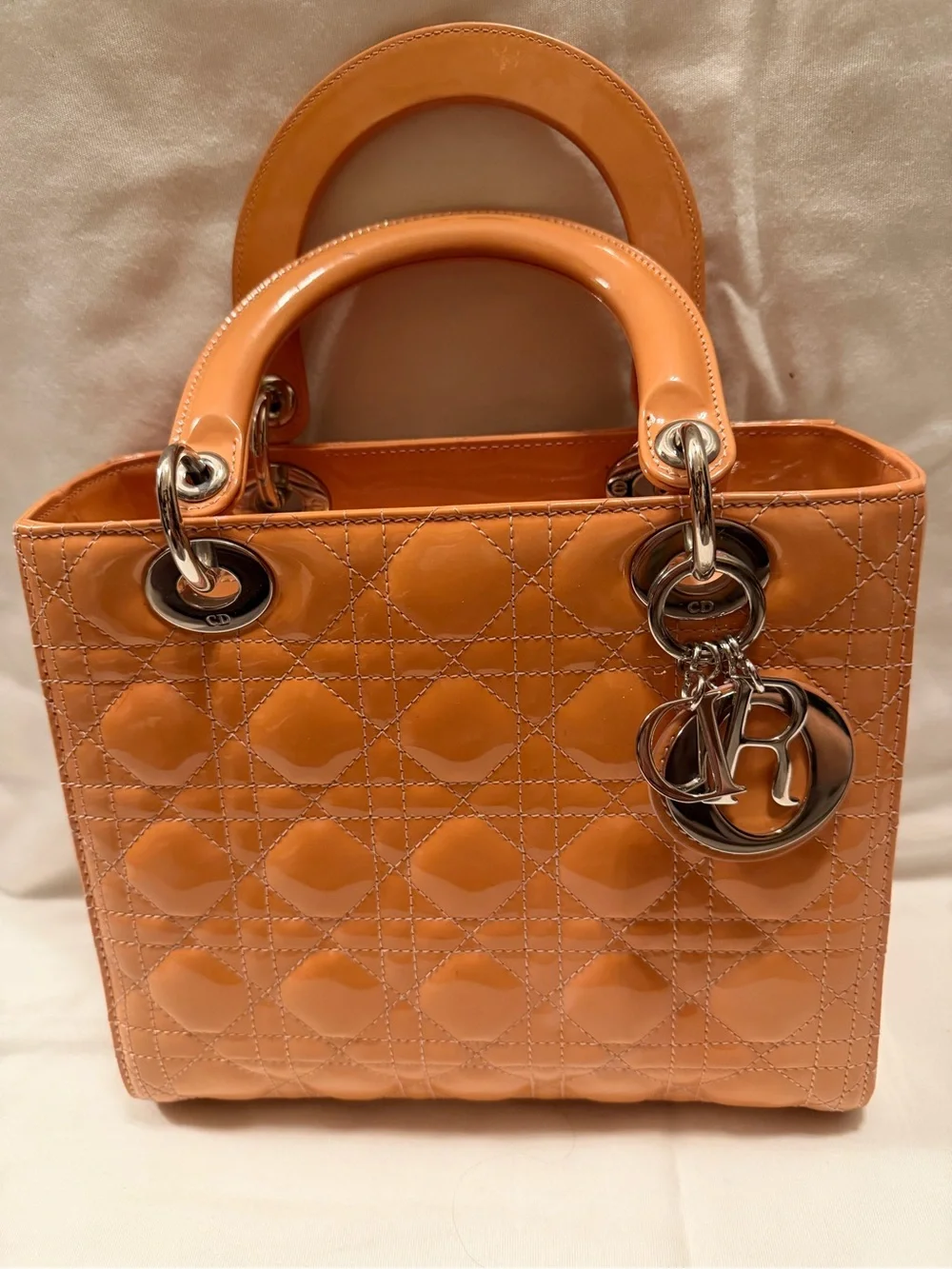 Dior Patent Leather Lady Dior top handle with COA